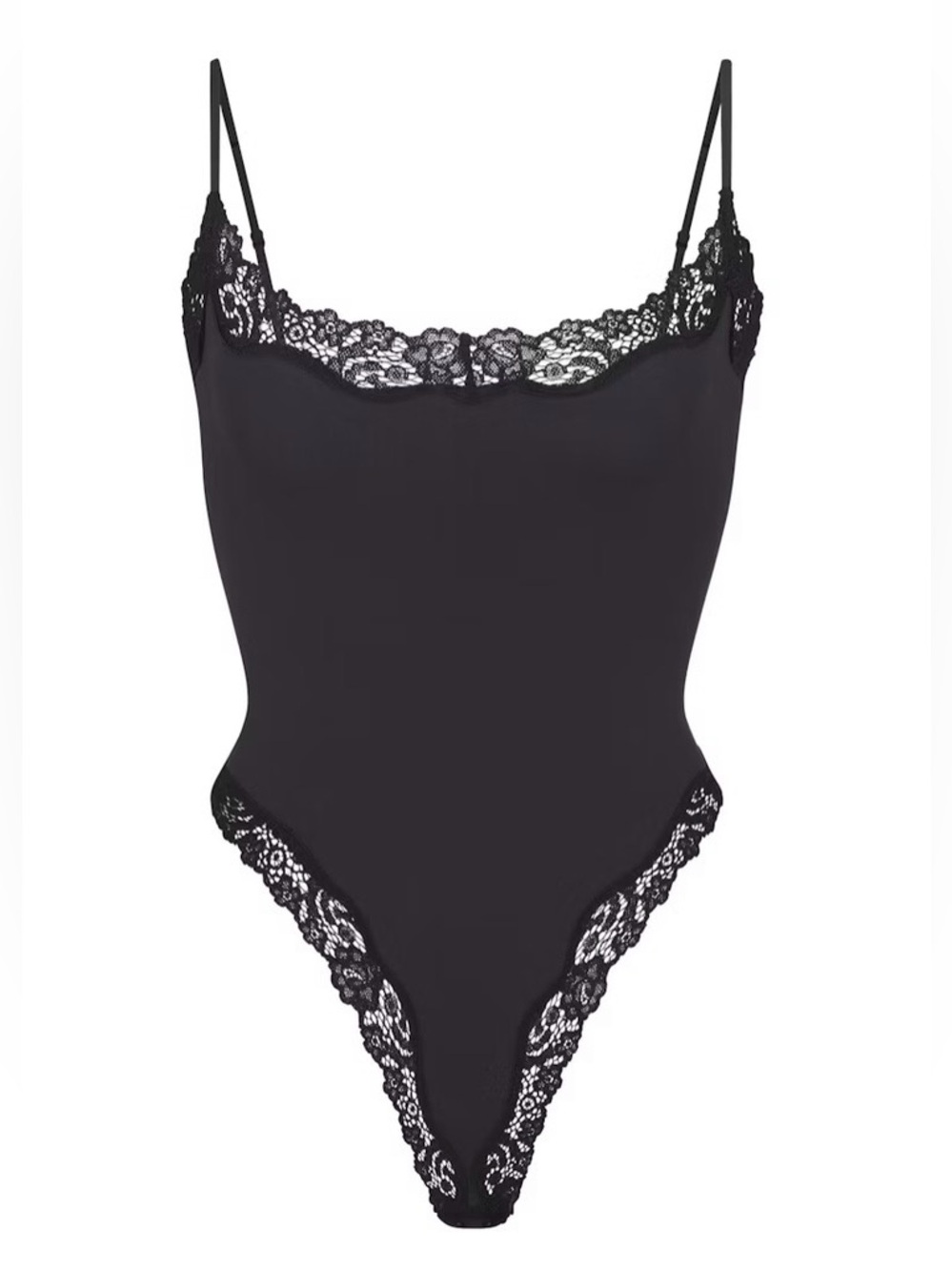 Skims Cami Black Lace Bodysuit Xs